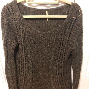 Free People green knit sweater